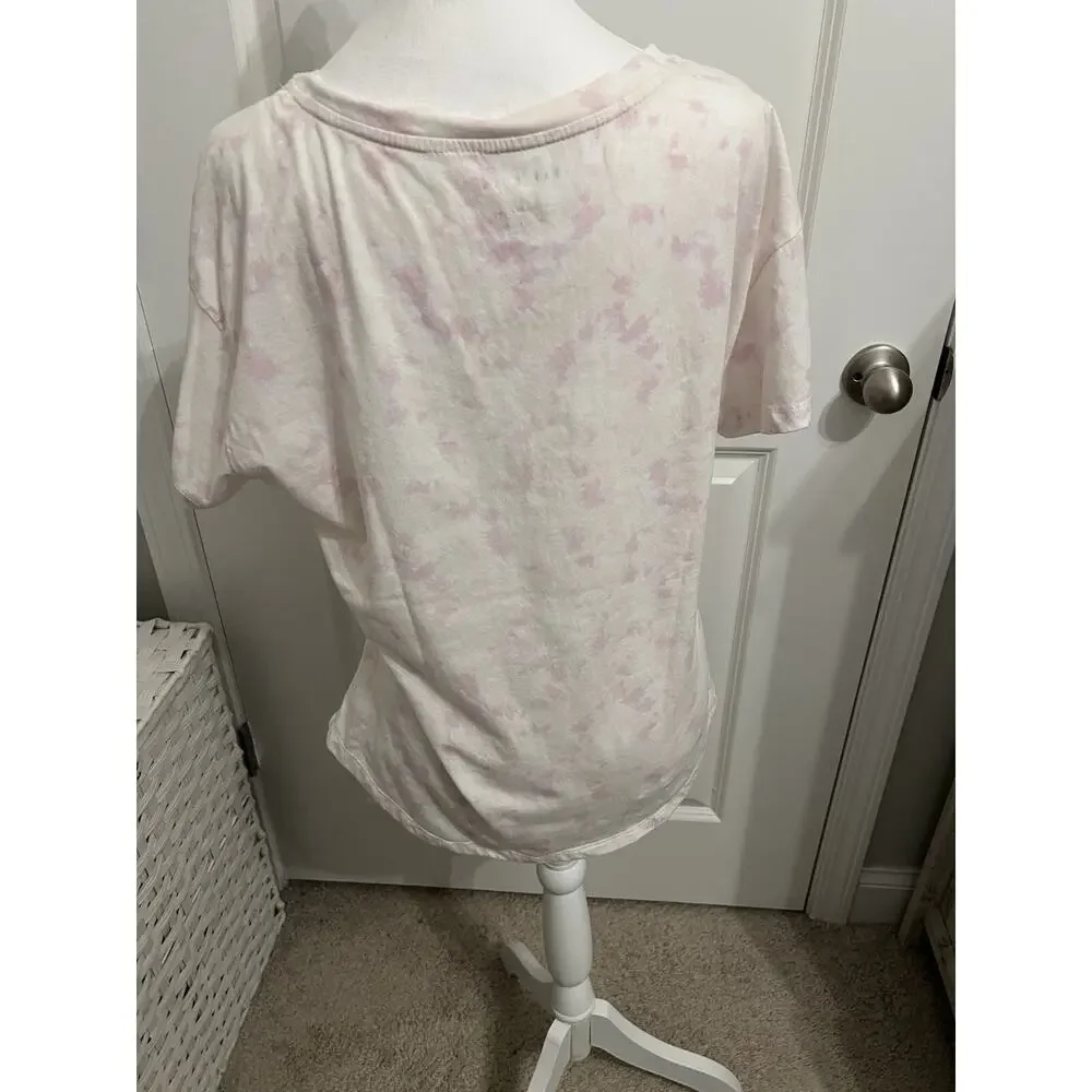 Rae Dunn Cool Mom Pink Tie Dye Graphic Tee Women’s Large Short Sleeve